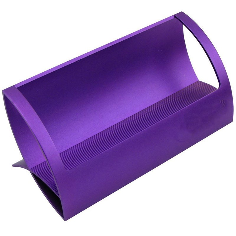 CellCase Desktop Innovative/Creative Q Shape Stainless Steel Business Name Card Holder (Purple) - Image 1